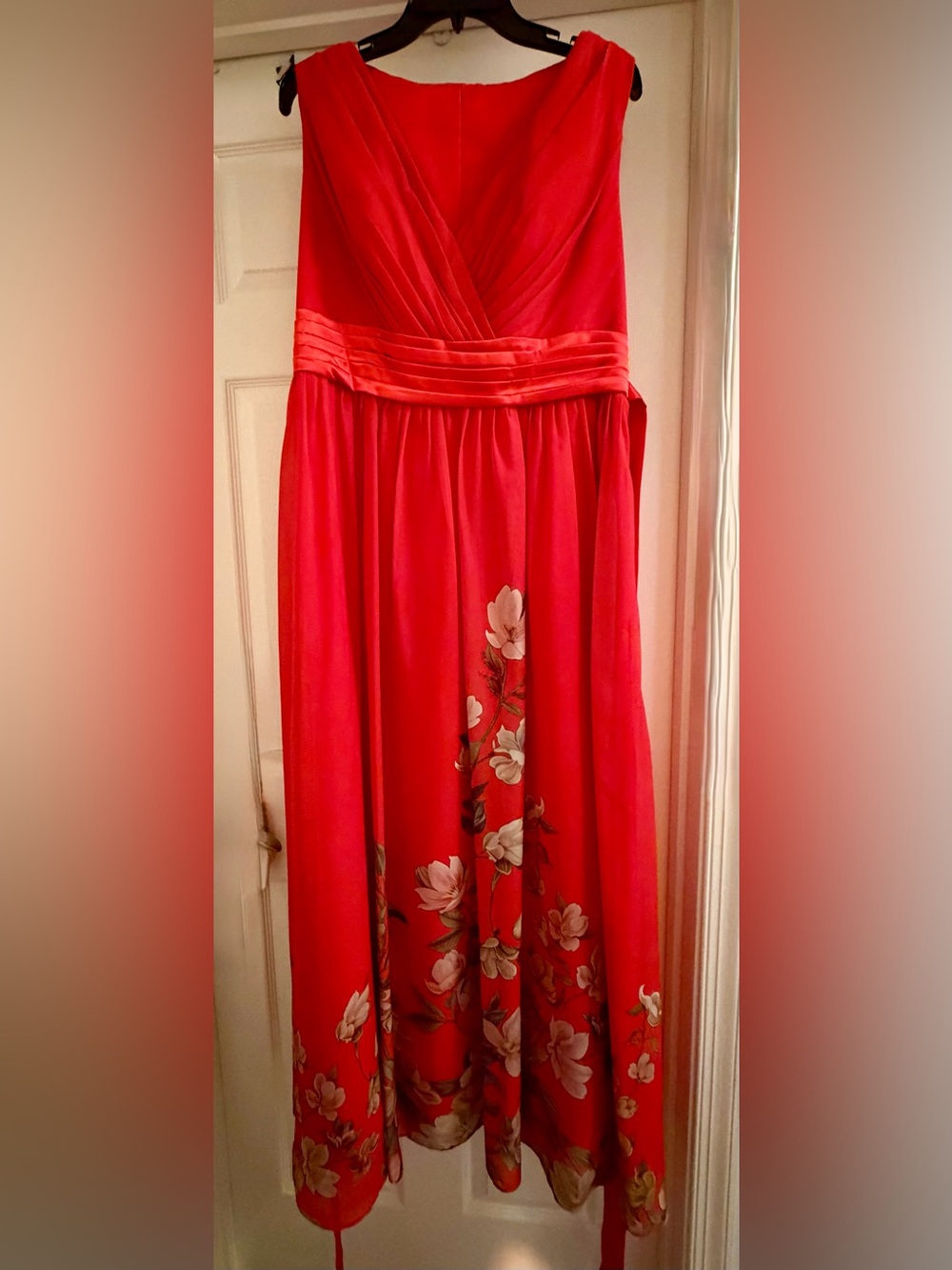 Red Floral Maxi Gown